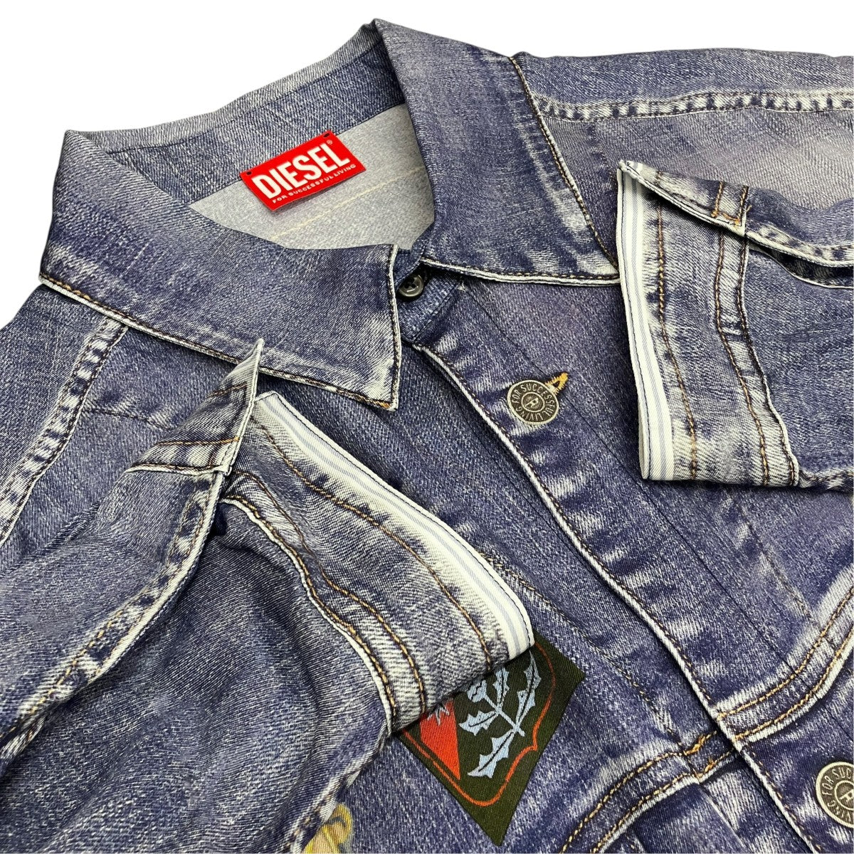 DIESEL 【S-SIMPLY-PATCH】フェイクパッチデジタルプリントシャツA227680BKCU 古着・中古-5枚目のアイテム画像