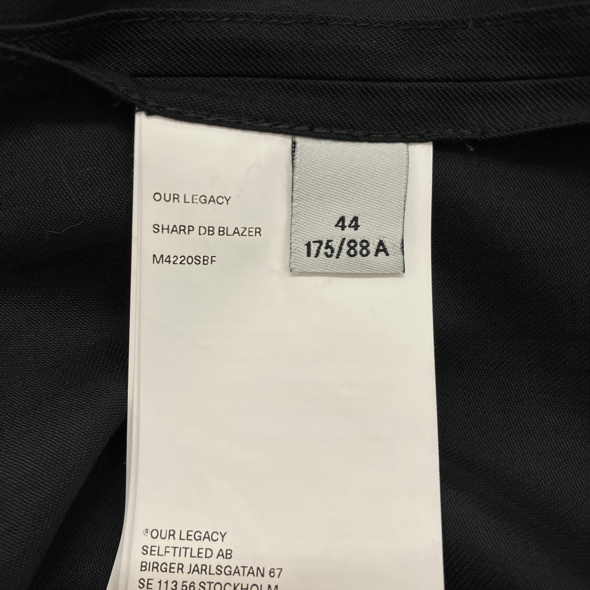 OUR LEGACY 【SHARP DB BLAZER】シャープダブルブレザーM4220SBF 古着・中古-7枚目のアイテム画像