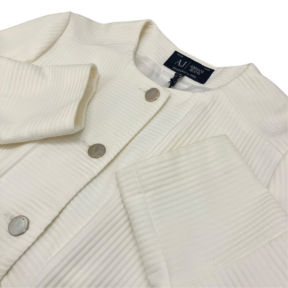 ARMANI JEANS ノーカラージャケット 古着・中古-6枚目のアイテム画像