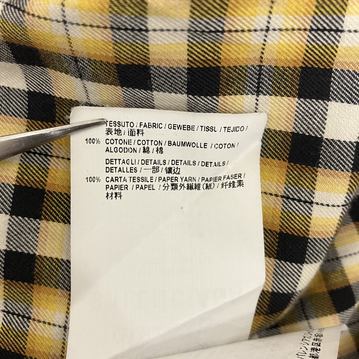BALENCIAGA ニュースペーパーチェックシャツ528697 古着・中古-7枚目のアイテム画像