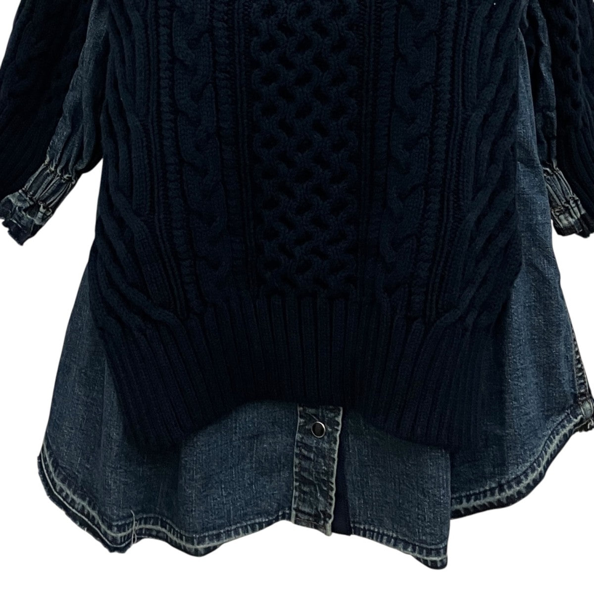sacai デニム切替ケーブルニット21-05474 古着・中古-4枚目のアイテム画像