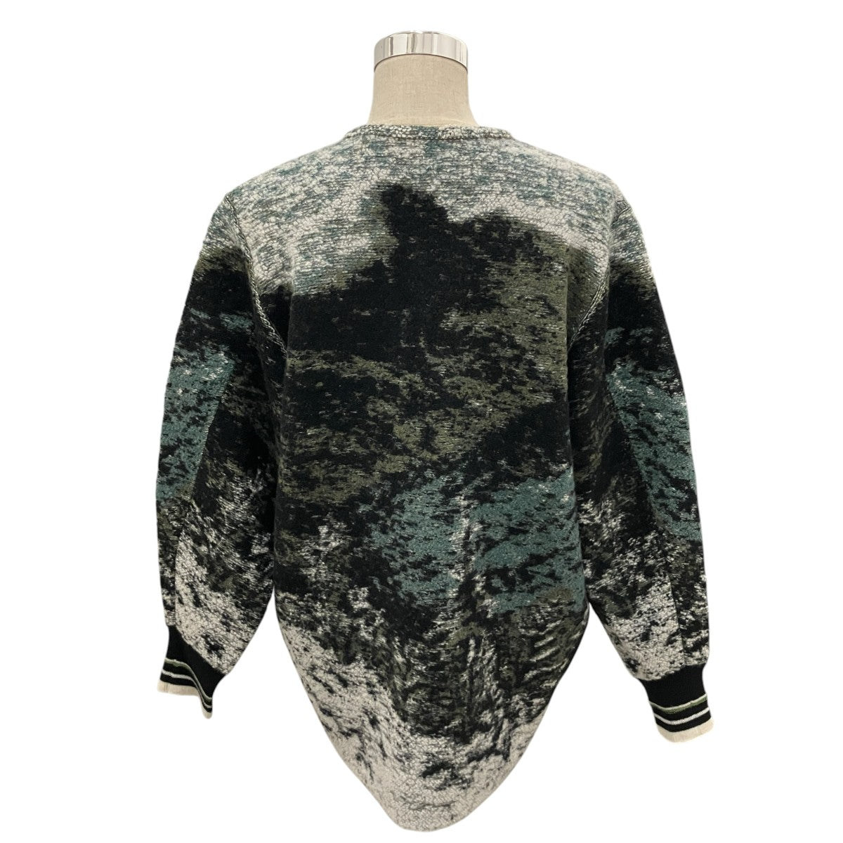 mame kurogouchi 【Pile Jacquard Plunge Knit Top】ディープVネックニットトップMM26FW-KN079 古着・中古-2枚目のアイテム画像