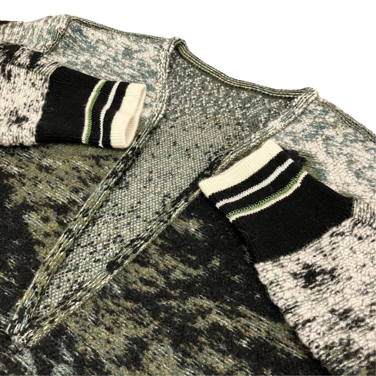 mame kurogouchi 【Pile Jacquard Plunge Knit Top】ディープVネックニットトップMM26FW-KN079 古着・中古-6枚目のアイテム画像