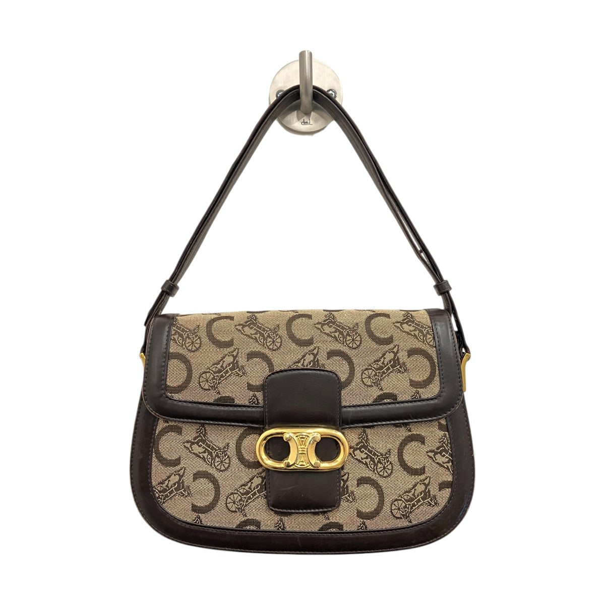CELINE Ｃマダム柄ショルダーバッグ 古着・中古-1枚目のアイテム画像