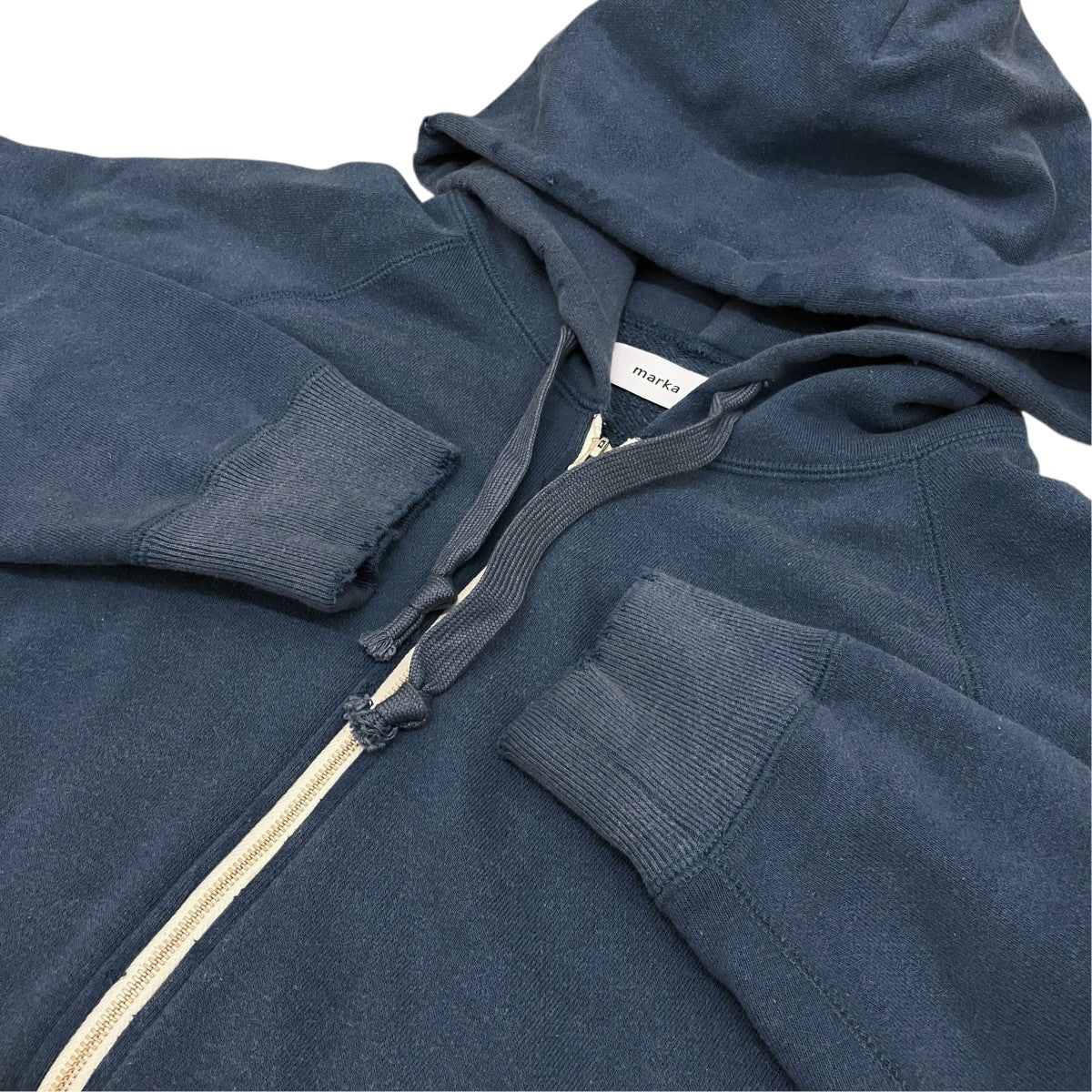 MARKA 【20 10 RECYCLE SUVIN ORGANIC COTTON FLEECE DAMAGE PARKA】ダメージ加工ジップアップパーカーM24D03CS01C 古着・中古-5枚目のアイテム画像