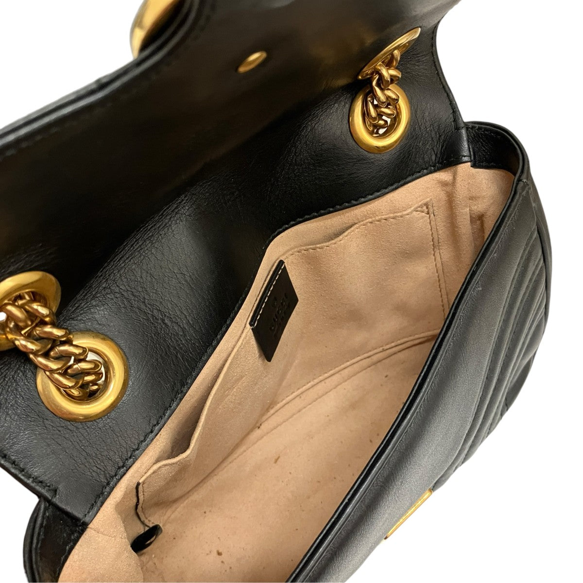 GUCCI GGマーモント フラップ レザー キルティング ショルダーバッグ446744 古着・中古-9枚目のアイテム画像