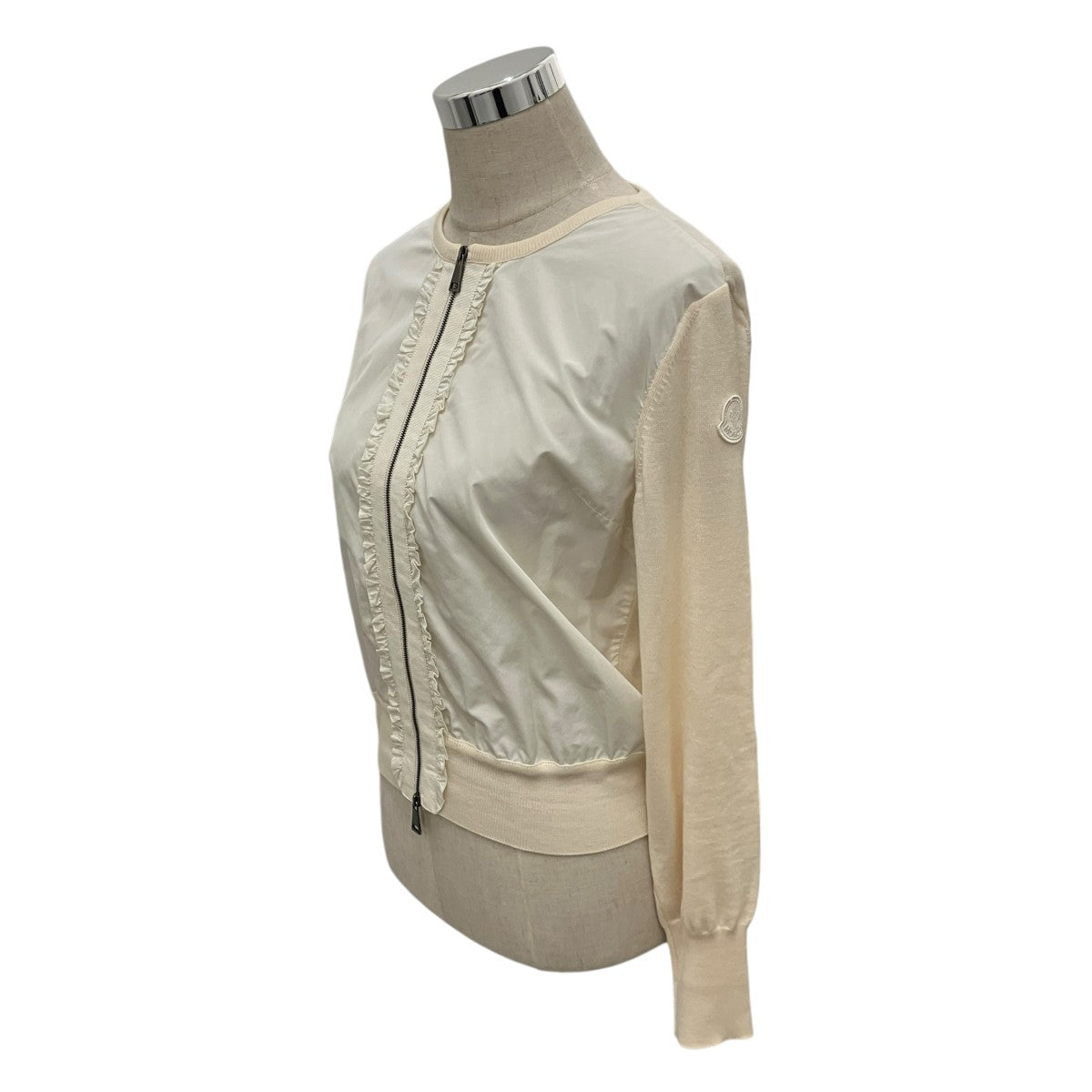 MONCLER 【CARDIGAN TRICOT 】フリルポリエステル切替ジップカーディガンG20939B00012 古着・中古-3枚目のアイテム画像