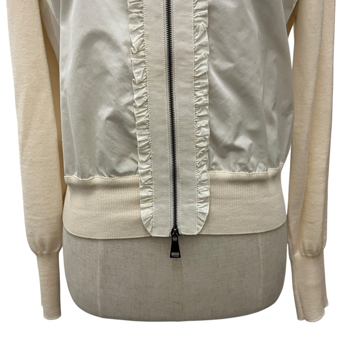 MONCLER 【CARDIGAN TRICOT 】フリルポリエステル切替ジップカーディガンG20939B00012 古着・中古-5枚目のアイテム画像