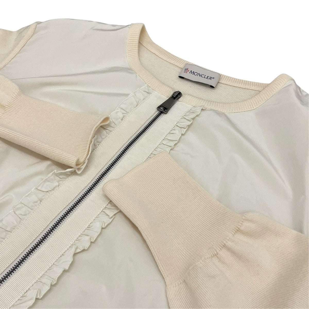 MONCLER 【CARDIGAN TRICOT 】フリルポリエステル切替ジップカーディガンG20939B00012 古着・中古-6枚目のアイテム画像