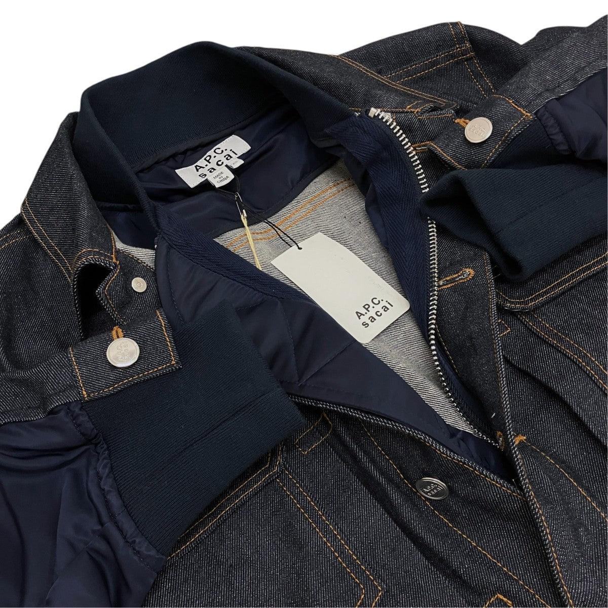 sacai×A．P．C． デニムジャケット21E2-PAADX-M02650 古着・中古-5枚目のアイテム画像