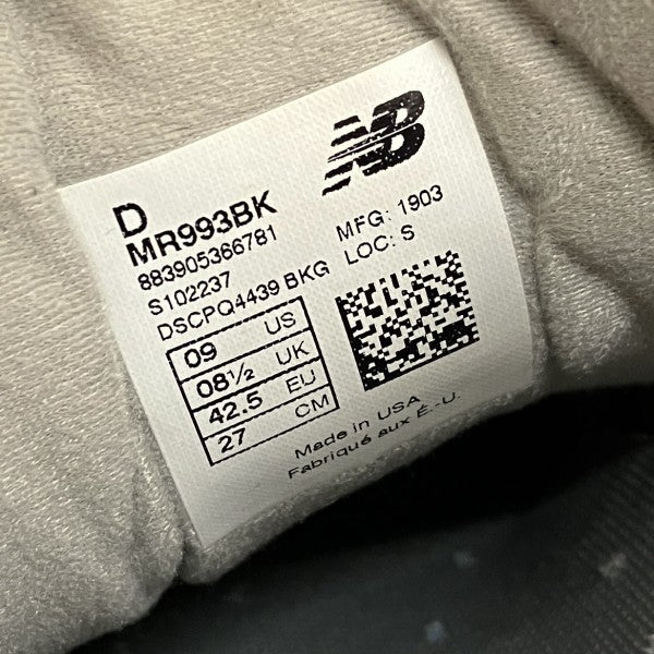 NEW BALANCE スニーカーMR993BK 古着・中古-9枚目のアイテム画像