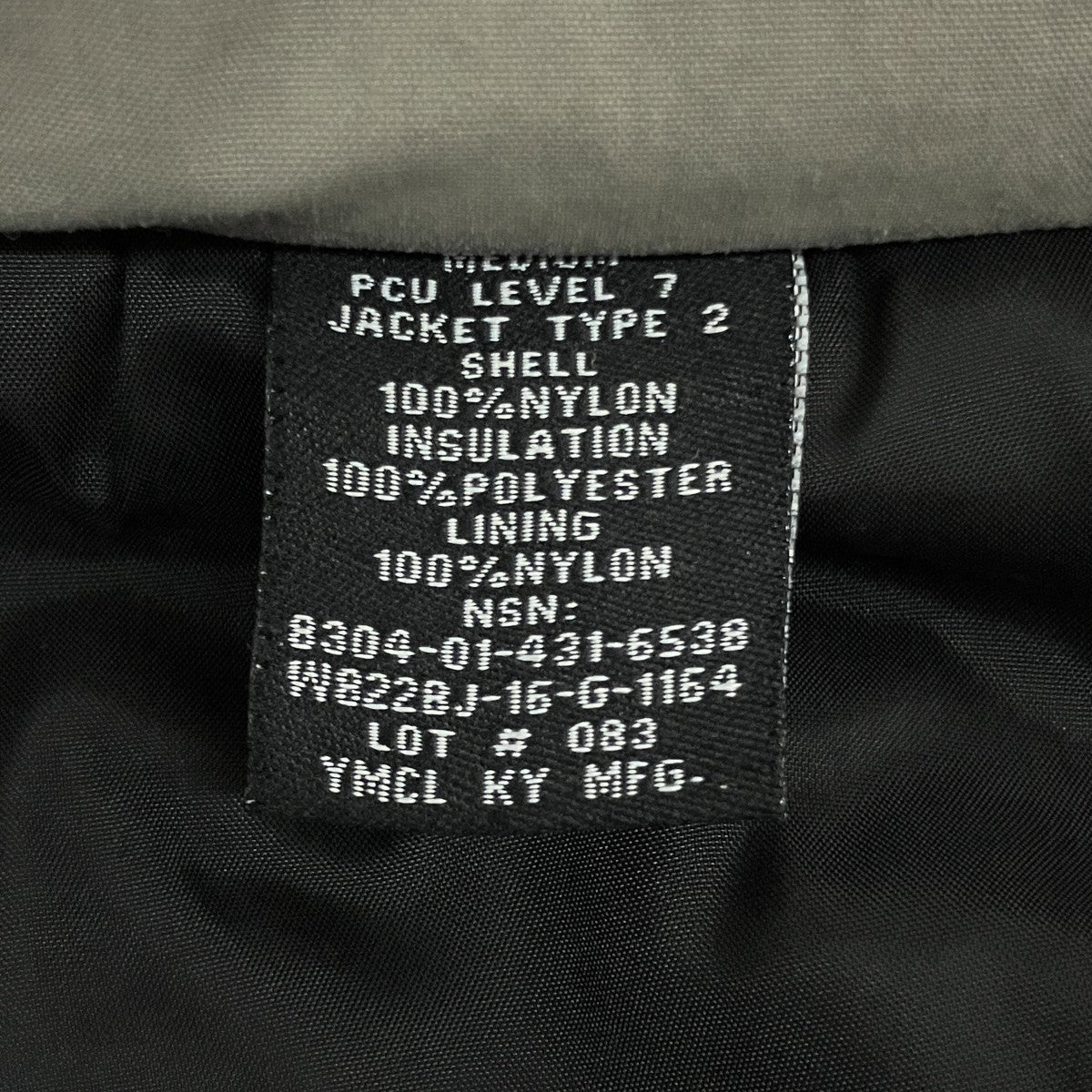 YMCLKY ECWCS LEVEL7 GEN2 PCU JACKET中綿コート8304-01-431-6538 古着・中古-6枚目のアイテム画像