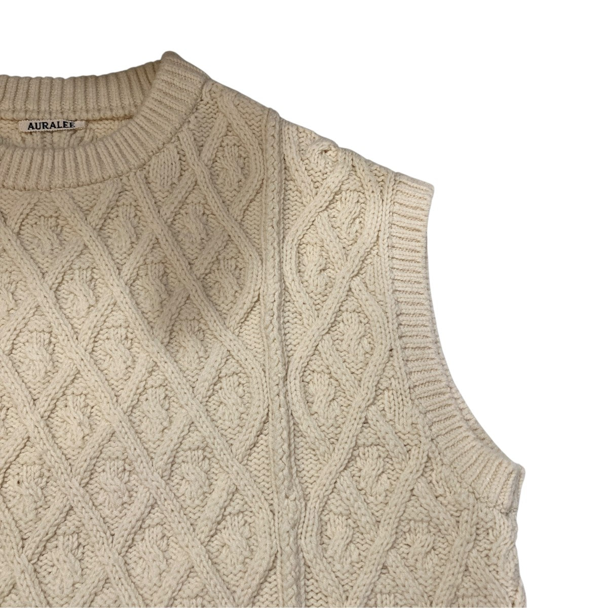トップス AURALEE HARD TWIST MERINO ARAN KNIT VEST AURALEE(オーラリー) HARD TWIST MERINO ARAN KNIT VESTニットベスト