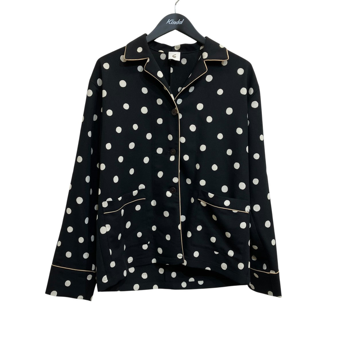 6(ROKU) BEAUTY＆YOUTH DOT PRINT SHIRTドット長袖シャツ8611-242-0194 古着・中古-1枚目のアイテム画像