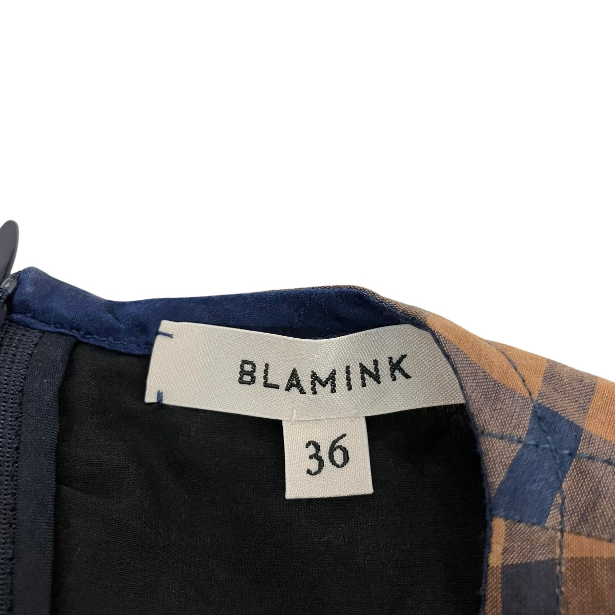 BLAMINK チェックリボンスリーブワンピース7926-299-0290 古着・中古-5枚目のアイテム画像