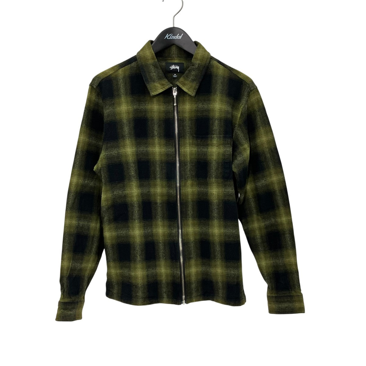 stussy Zip Up Shadow Plaid shirtオンブレチェックジップアップジャケット 古着・中古-1枚目のアイテム画像