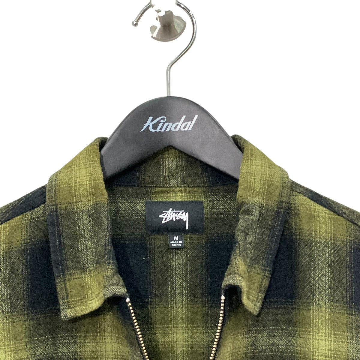 stussy Zip Up Shadow Plaid shirtオンブレチェックジップアップジャケット 古着・中古-3枚目のアイテム画像
