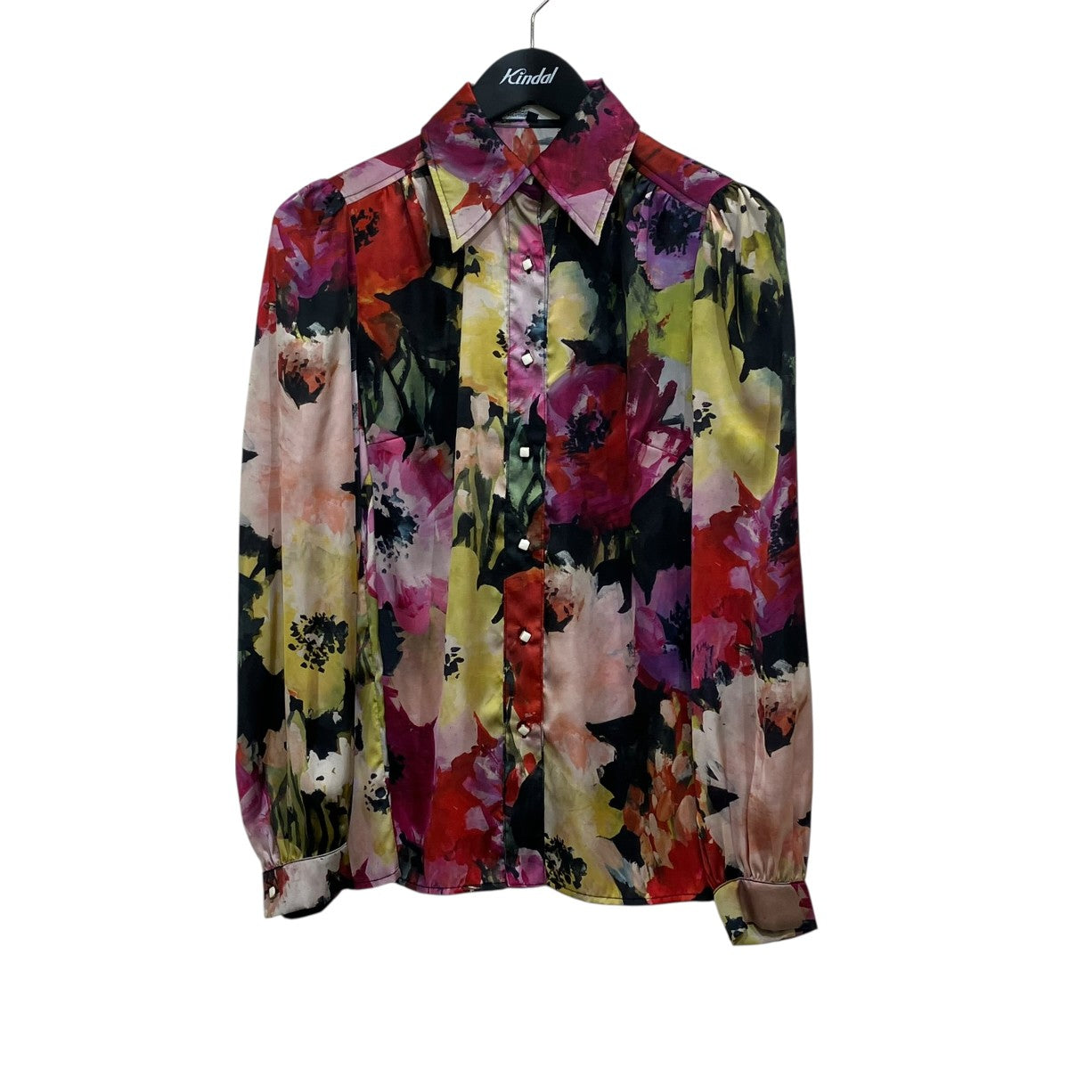 DOUBLE STANDARD CLOTHING 24SSFloral Print Satin Blouseフラワープリントサテンブラウス0204-160-241A 古着・中古-1枚目のアイテム画像