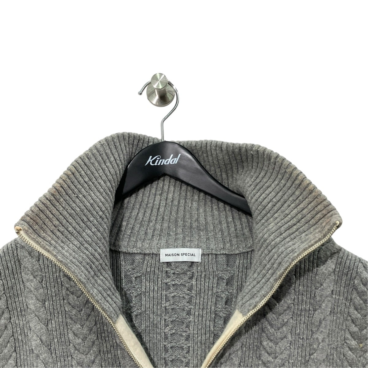 MAISON SPECIAL Cable Fastener Ponchoニットポンチョ21232366101 古着・中古-3枚目のアイテム画像