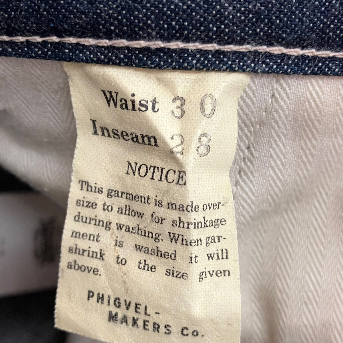 PHIGVEL MIL DENIM TROUSERSデニムパンツPMAP-PTM40 古着・中古-6枚目のアイテム画像