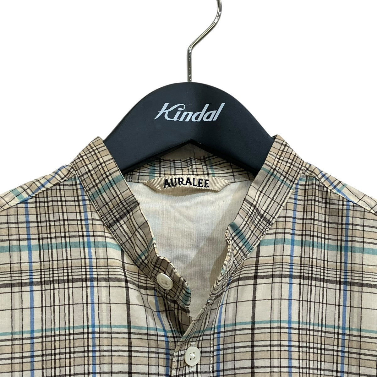 AURALEE SUPER LIGHT WOOL CHECK HALF SLEEVED ONE-PIECEチェックシャツワンピースA9SD03LC 古着・中古-3枚目のアイテム画像
