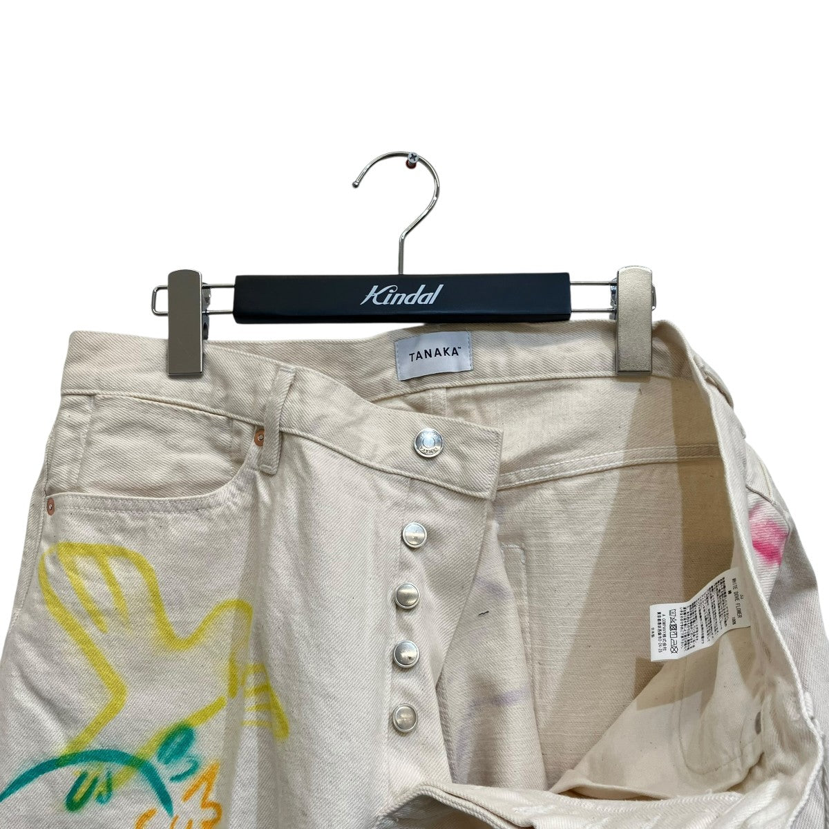 TANAKA(タナカ) ST-2 THE JEAN TROUSERS WHITE DOVE FLOWERデニム