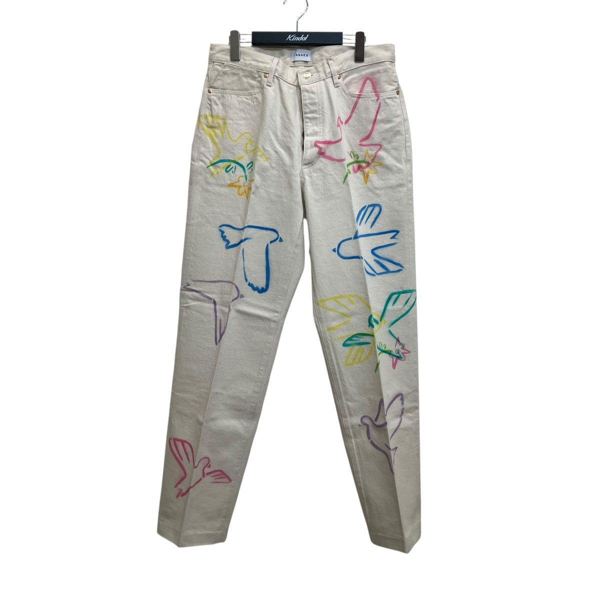 TANAKA ST-2 THE JEAN TROUSERS WHITE DOVE FLOWERデニムパンツ 古着・中古-1枚目のアイテム画像