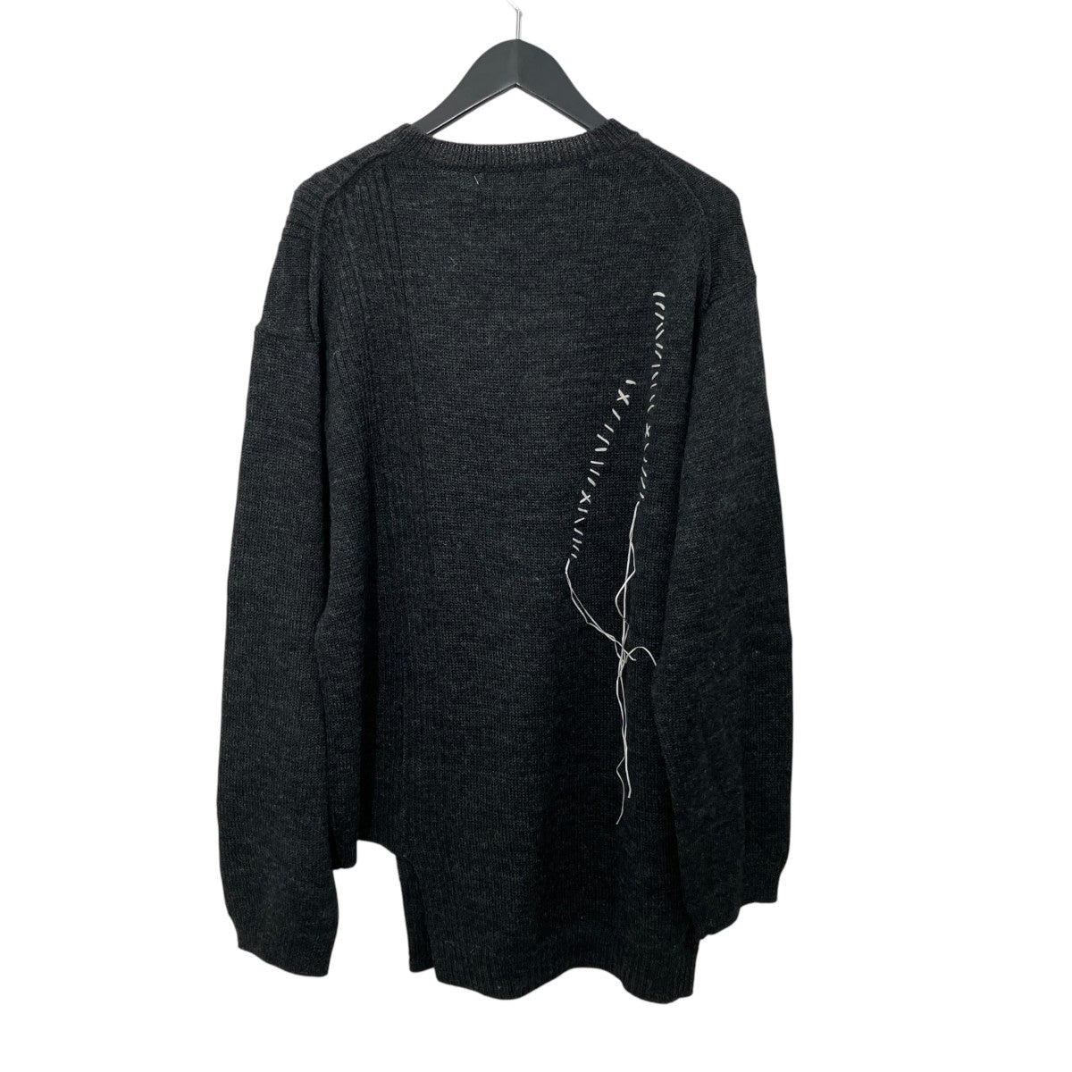 Yohji Yamamoto pour homme 刺繍 丸首 POプルオーバーニットHL-K25-196 古着・中古-2枚目のアイテム画像