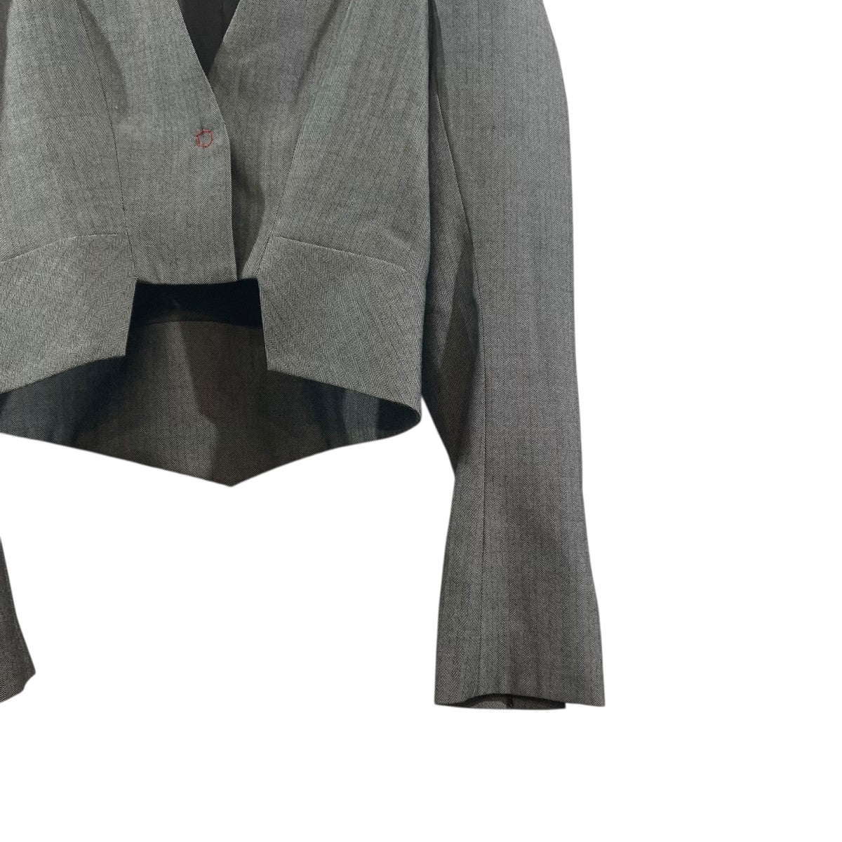 YOHEI OHNO TEL AVIV SHORT JACKETヘリンボーンノーカラージャケット 古着・中古-3枚目のアイテム画像