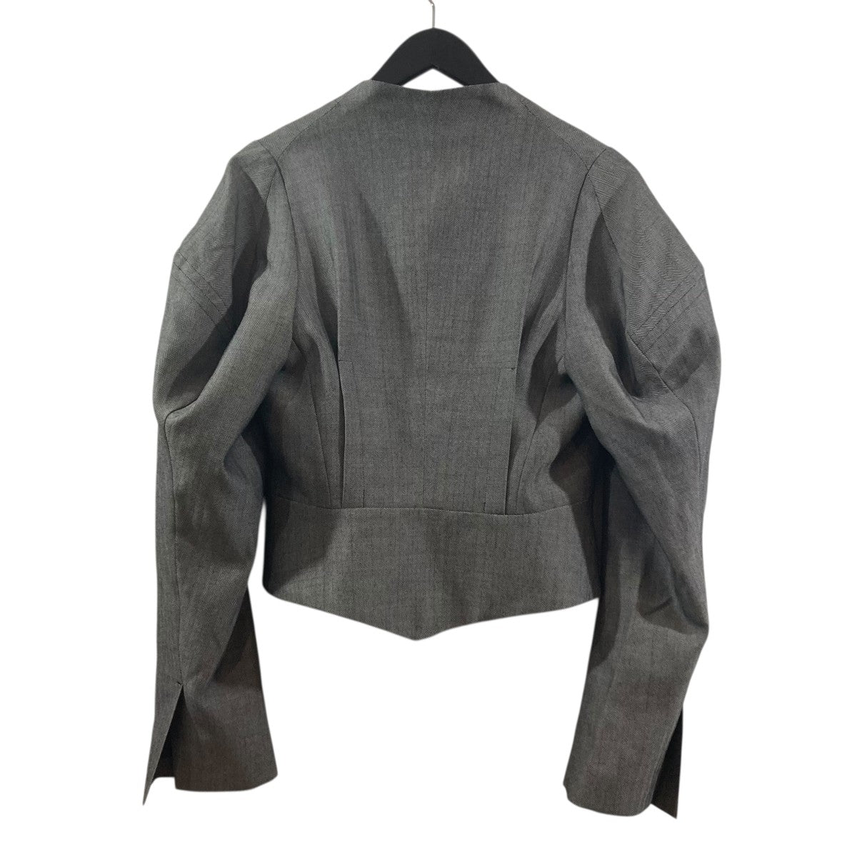 YOHEI OHNO TEL AVIV SHORT JACKETヘリンボーンノーカラージャケット 古着・中古-4枚目のアイテム画像