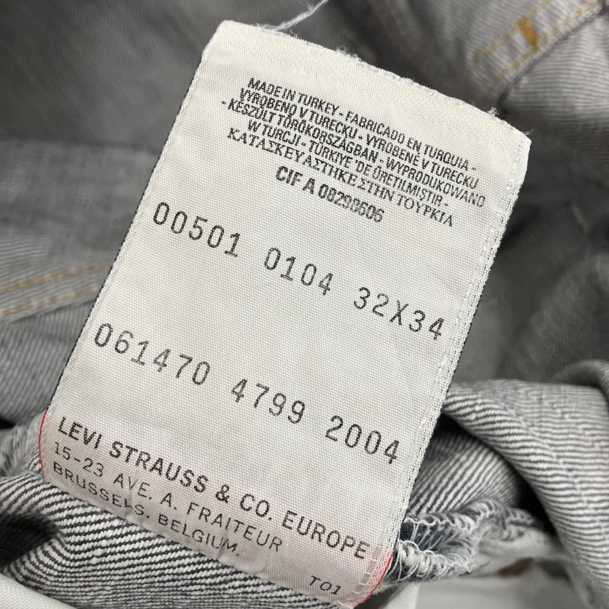 LEVI’S ユーロリーバイス 501 ボタン裏T01 トルコ製デニムパンツ 古着・中古-9枚目のアイテム画像