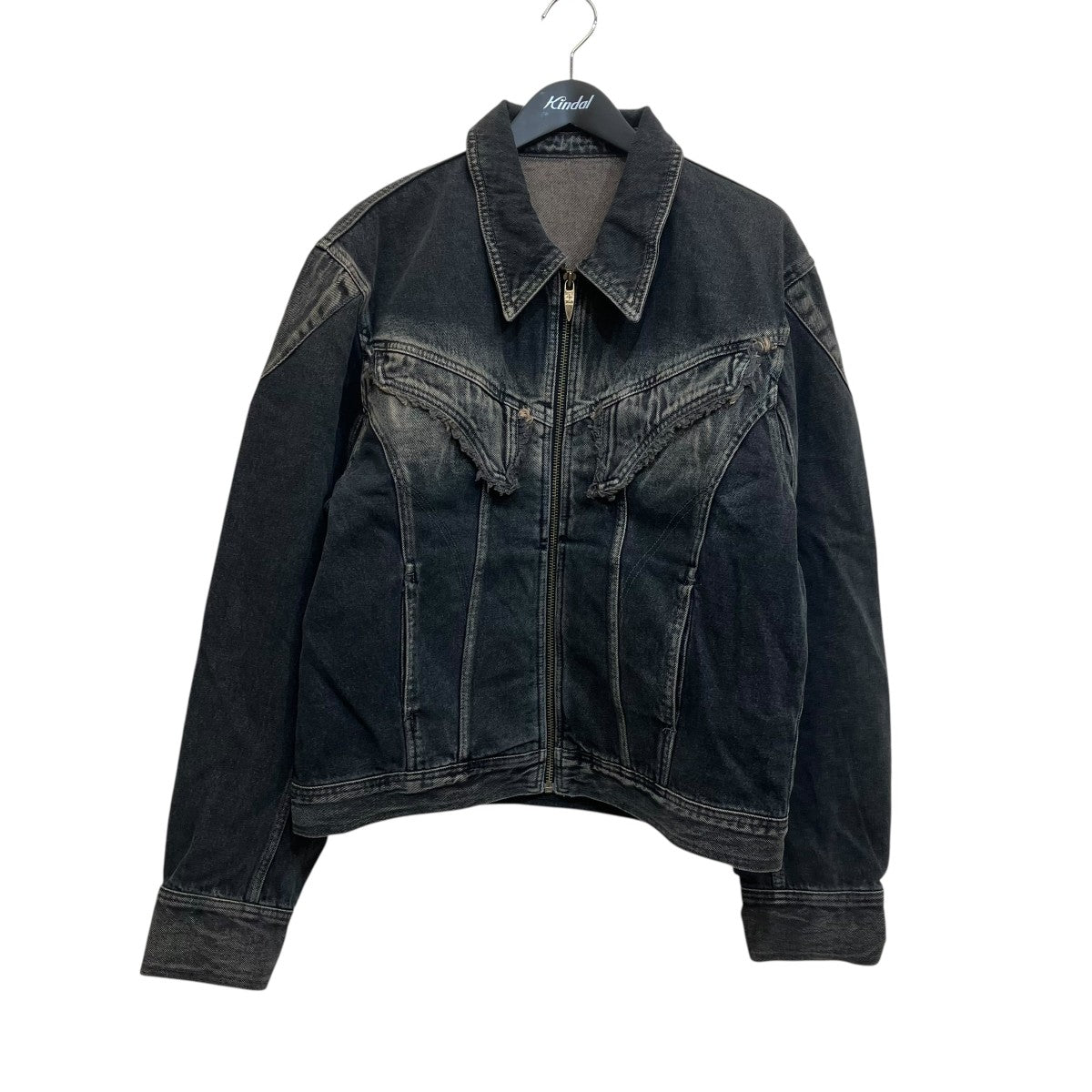 BLR Dyed Curved Line Denim Trucker JacketデニムジャケットBLR2D08JK02 古着・中古-1枚目のアイテム画像