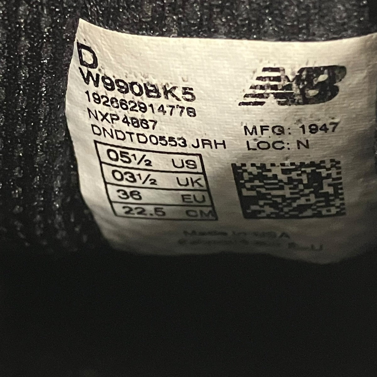 NEW BALANCE スニーカーW990BK5 古着・中古-9枚目のアイテム画像