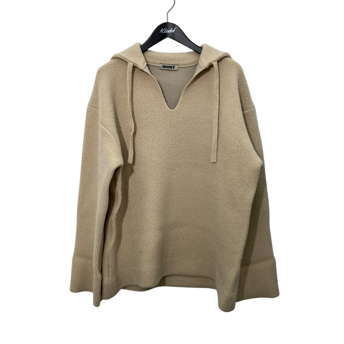 NKNIT camel mix hooded KNITプルオーバーパーカーNKNIT22AW-027 古着・中古-1枚目のアイテム画像