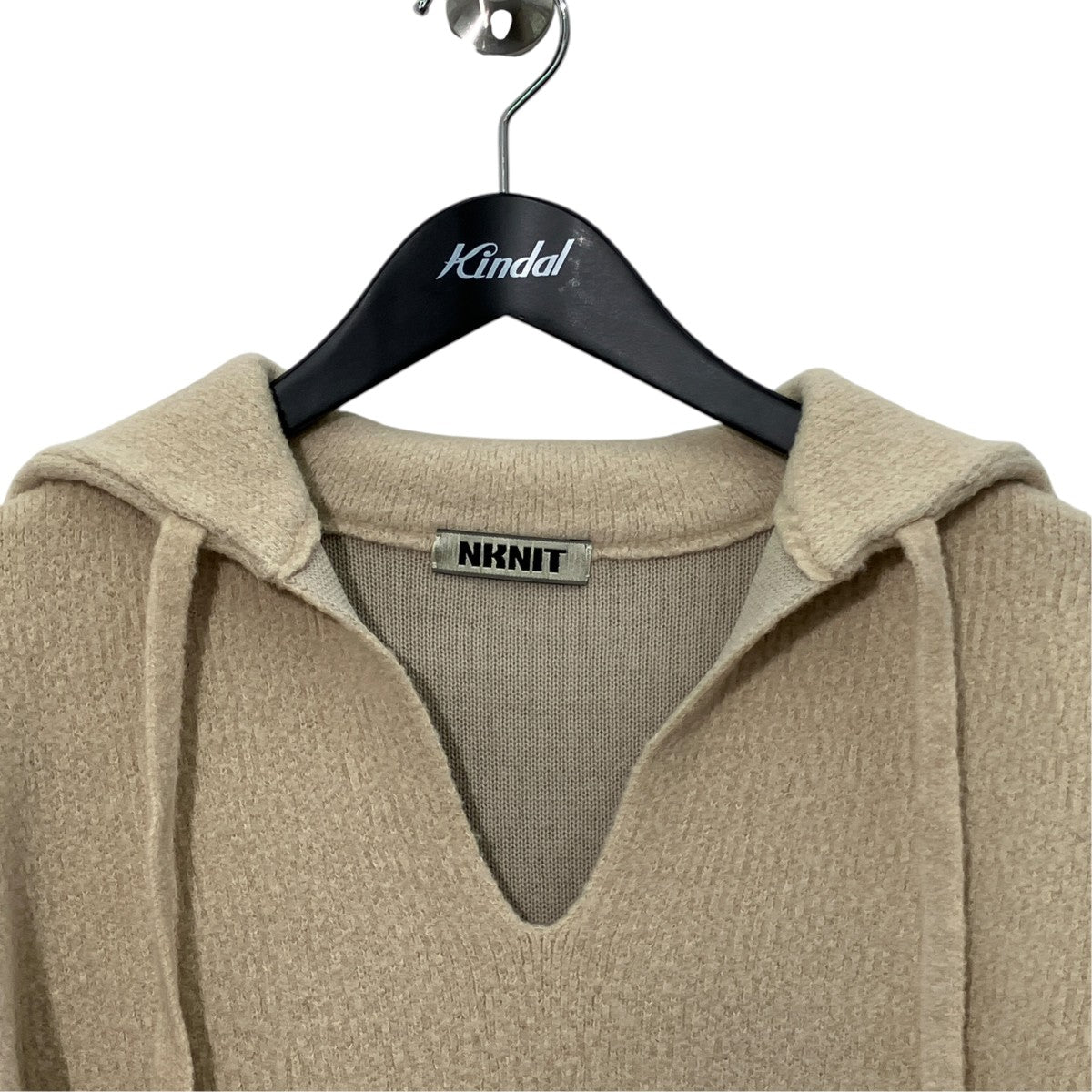 NKNIT camel mix hooded KNITプルオーバーパーカーNKNIT22AW-027 古着・中古-3枚目のアイテム画像