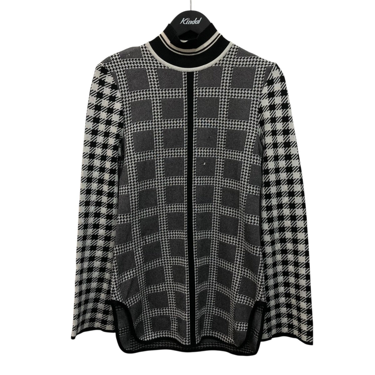 Multi Plaid Geometric Knit TopハイネックニットMM23PS-KN717