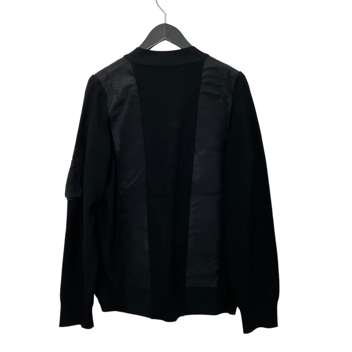 sacai Nylon Twill x Knit BlousonVネックニットジャケット25-03786M 古着・中古-2枚目のアイテム画像