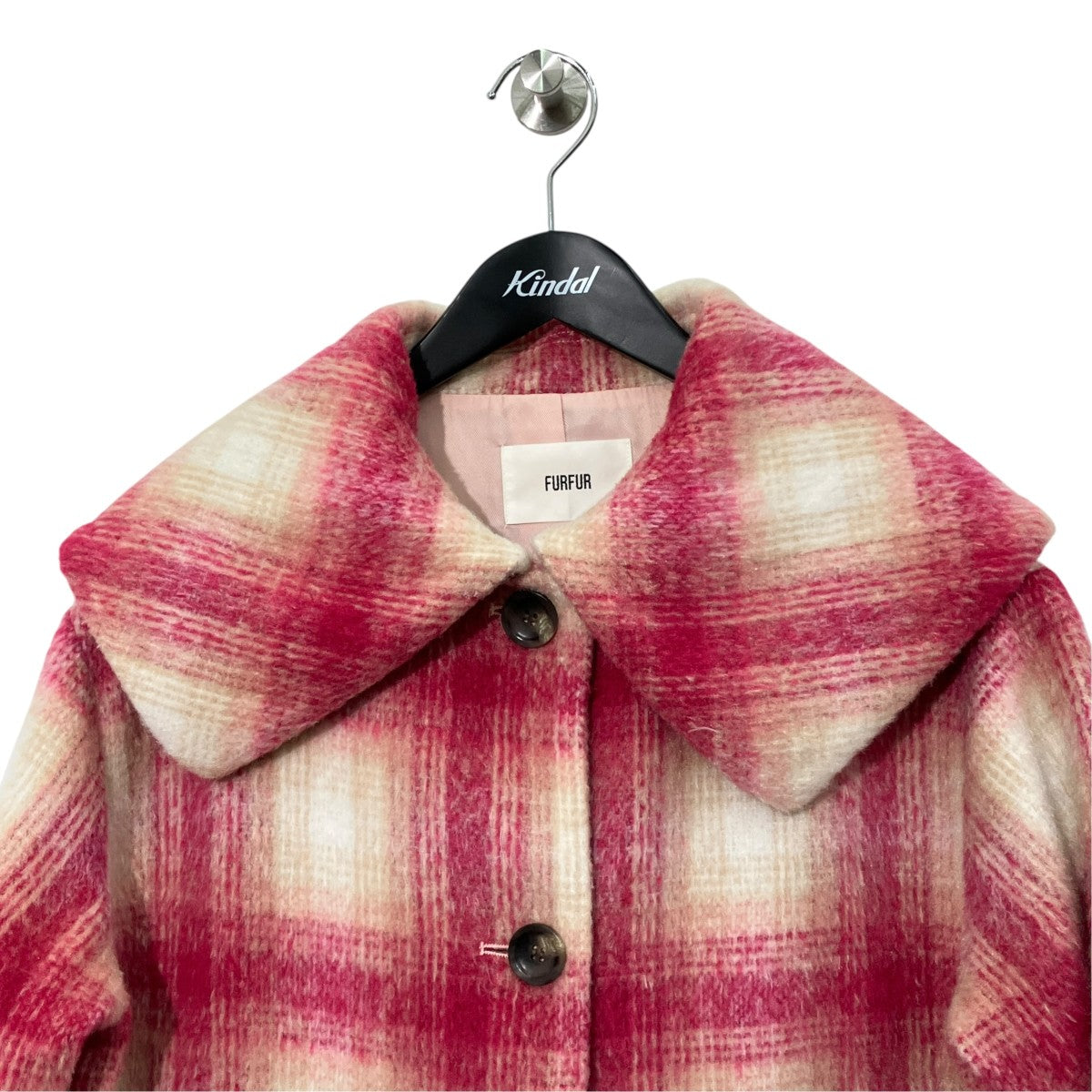 furfur ビッグカラーチェックコートRWFC214016 古着・中古-3枚目のアイテム画像