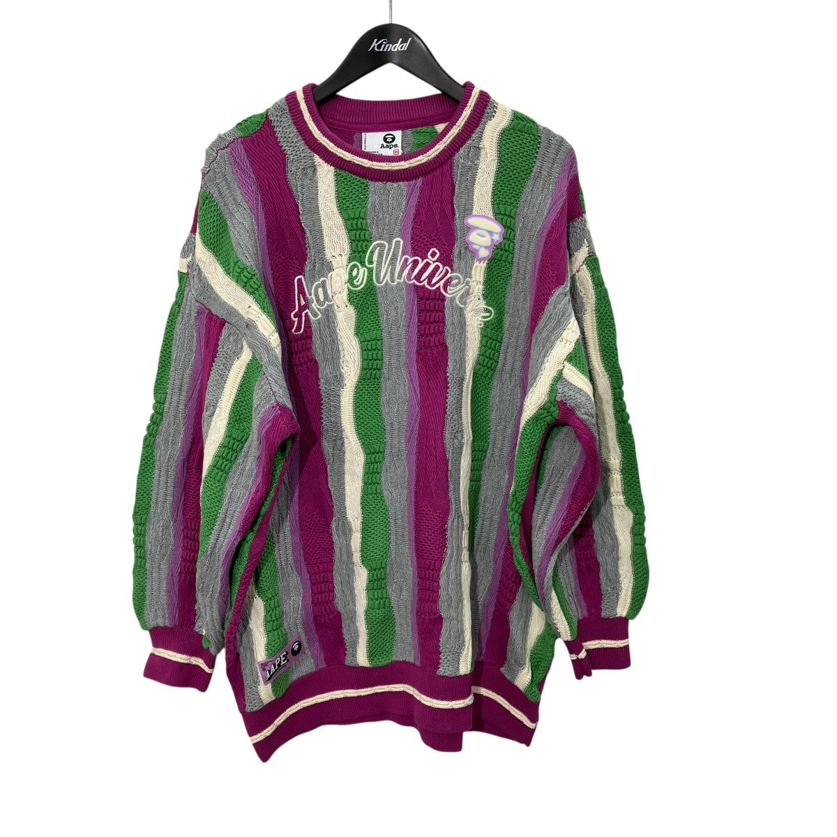 Moonface logo stripe knit sweatshirtプルオーバーニットAAPKNWC305XXN