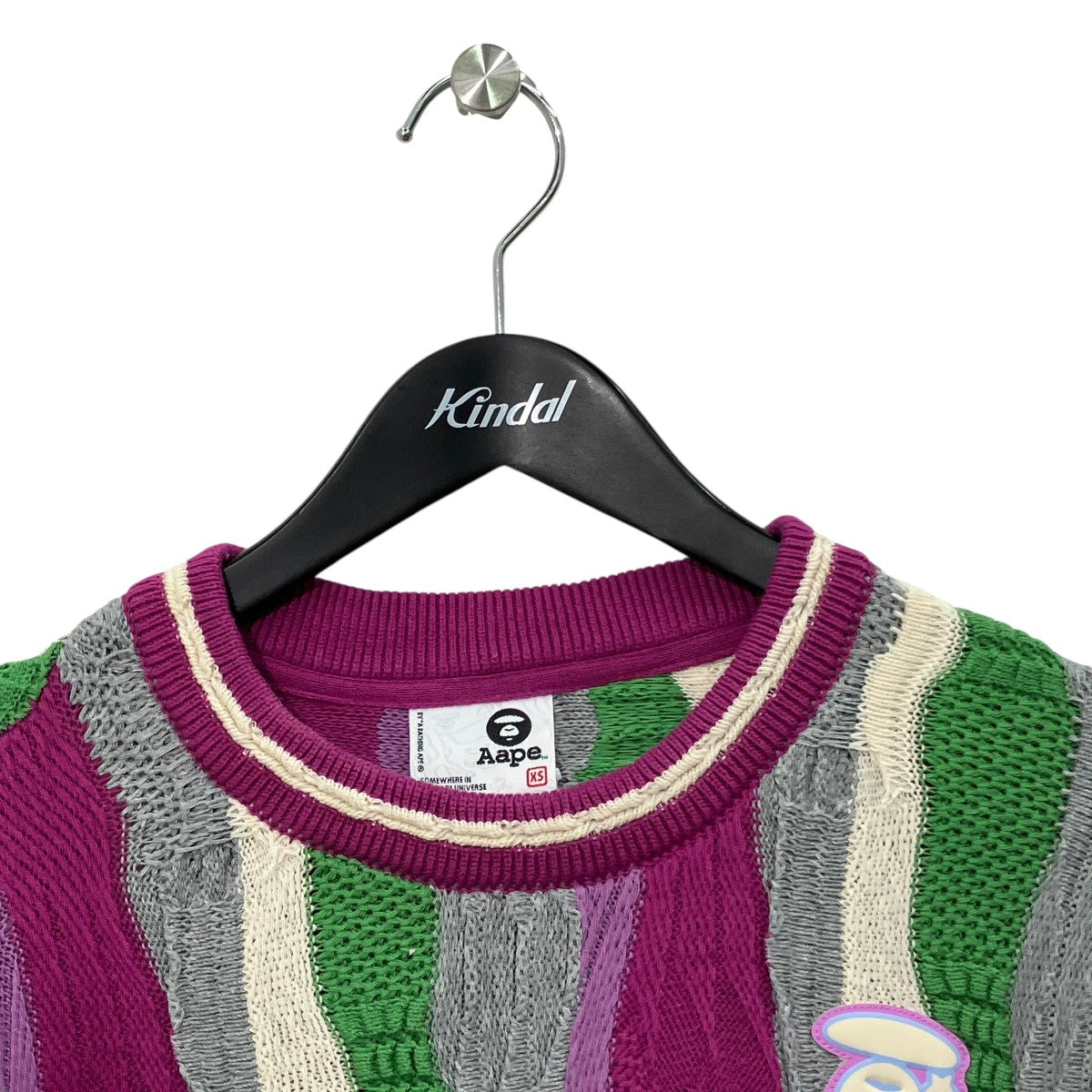 Moonface logo stripe knit sweatshirtプルオーバーニットAAPKNWC305XXN