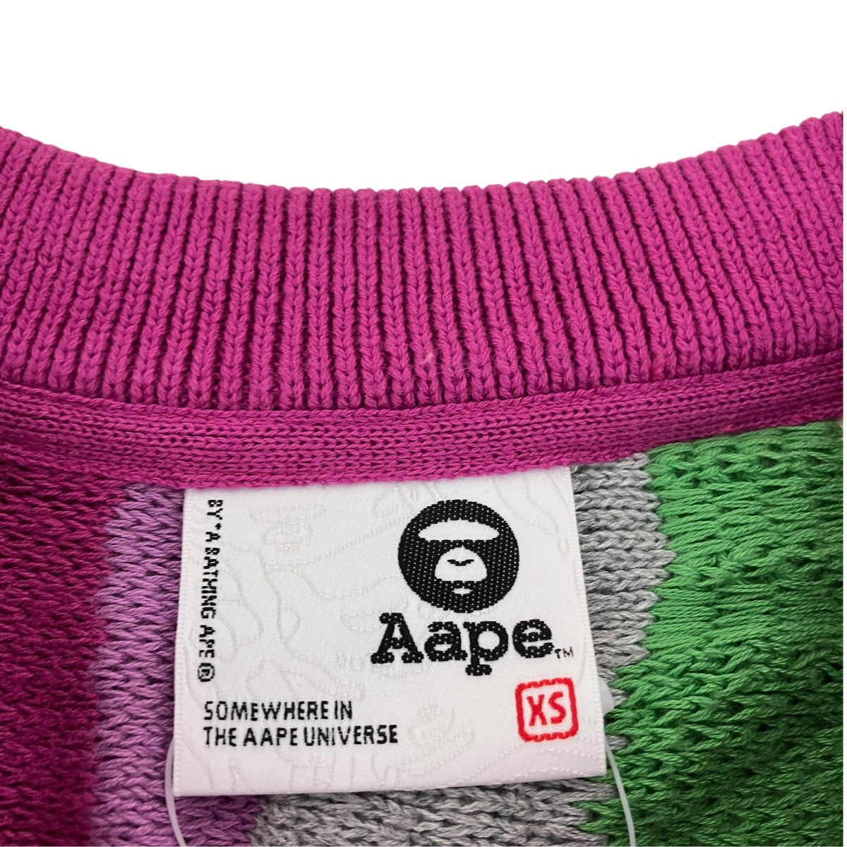 Moonface logo stripe knit sweatshirtプルオーバーニットAAPKNWC305XXN