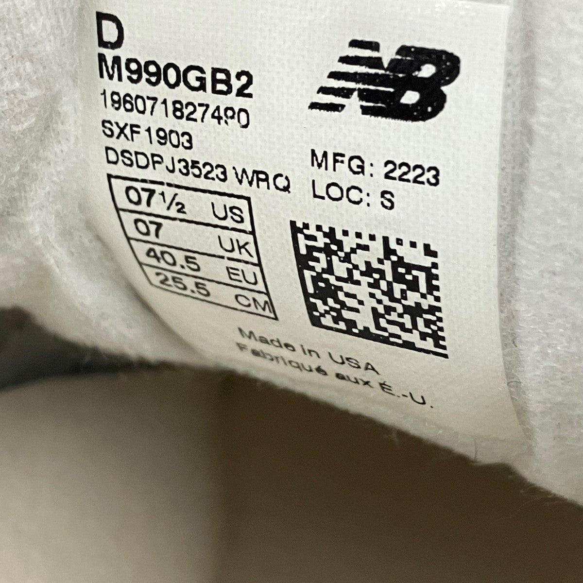 NEW BALANCE MADE IN USAスニーカーM990GB2 古着・中古-10枚目のアイテム画像