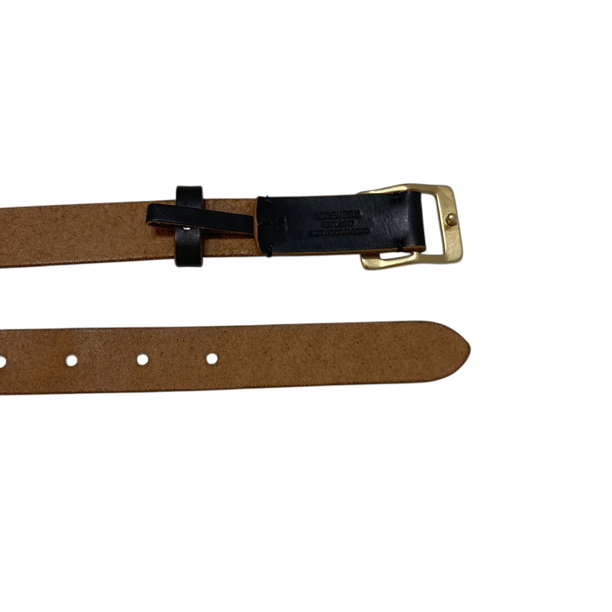 NICENESS Brown Core Oiled Cow Leather BeltレザーベルトNN-5201A16 古着・中古-6枚目のアイテム画像