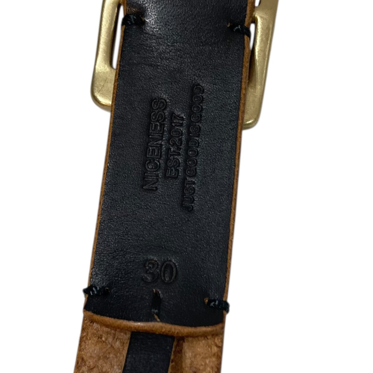 NICENESS Brown Core Oiled Cow Leather BeltレザーベルトNN-5201A16 古着・中古-9枚目のアイテム画像