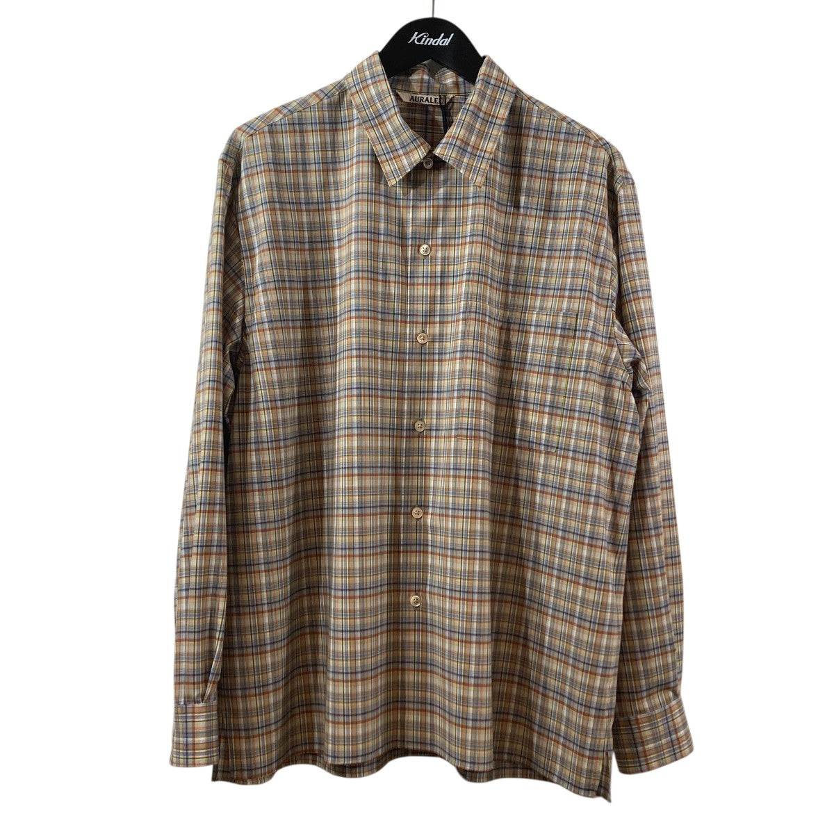 21SSWASHABLE SUPER LIGHT WOOL CHECK SHIRTSチェック長袖シャツA21SS01LC