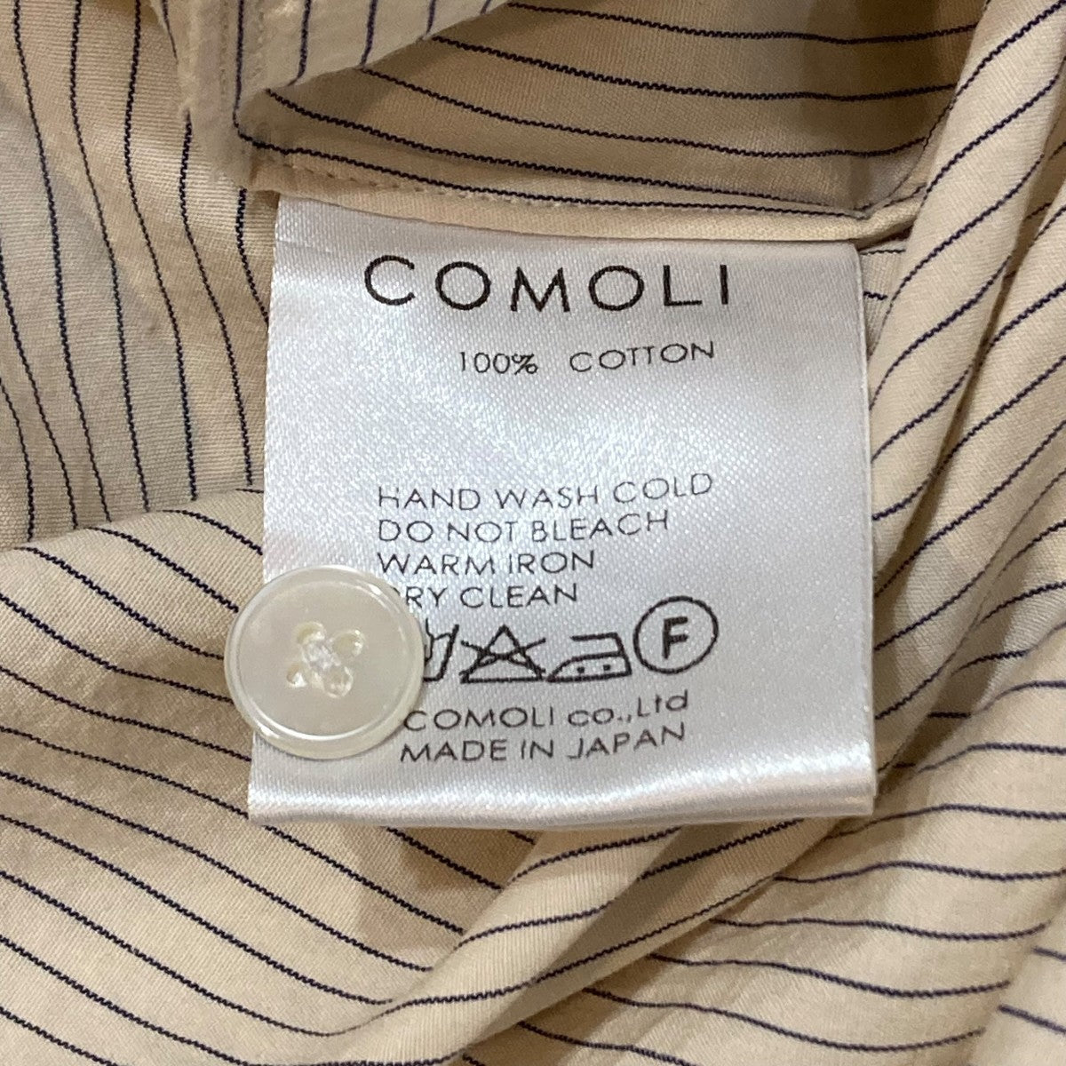 COMOLI ストライプバンドカラーシャツ101-02003 古着・中古-9枚目のアイテム画像