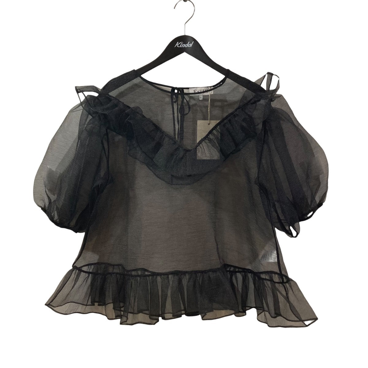 ESTHE Organza Balloon Sleeve Top半袖ブラウス252-3048a 古着・中古-1枚目のアイテム画像