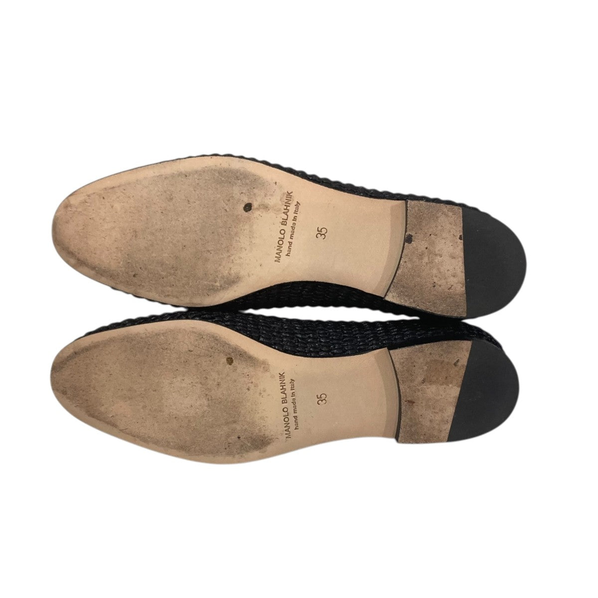 Manolo Blahnik(マノロブラニク) ラフィアフラットバレエパンプス
