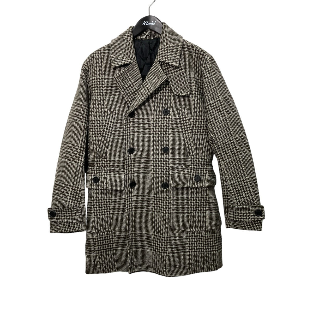 MANUFACTURE OPEN YARD グレンチェックダブルコート 古着・中古-1枚目のアイテム画像