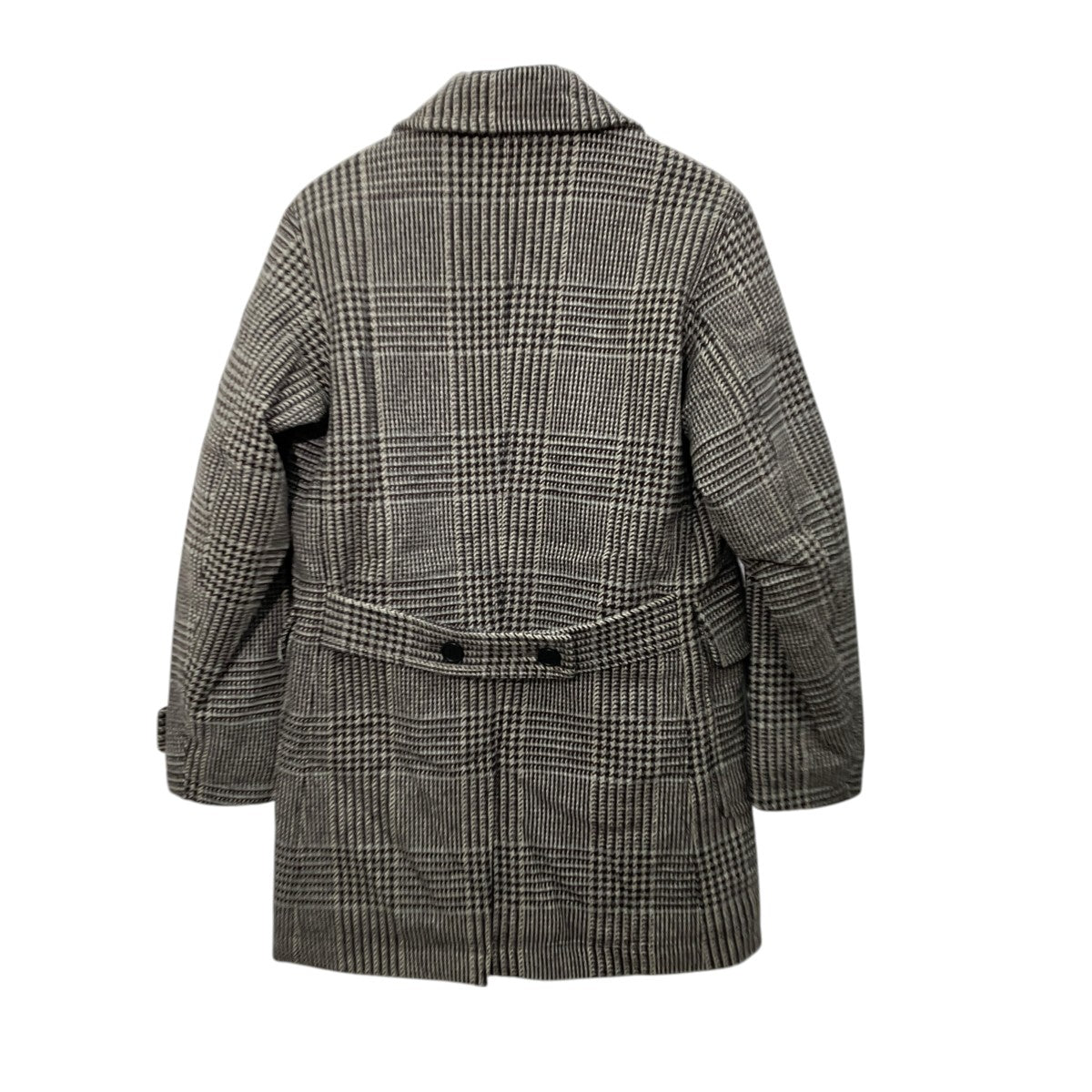 MANUFACTURE OPEN YARD グレンチェックダブルコート 古着・中古-2枚目のアイテム画像